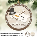 To The One Who Puts Up With All My Meltdowns - Bestie Personalized Custom Shaped 2 Layered Wood Christmas Ornament - Christmas Gift For Best Friends, BFF, Sisters