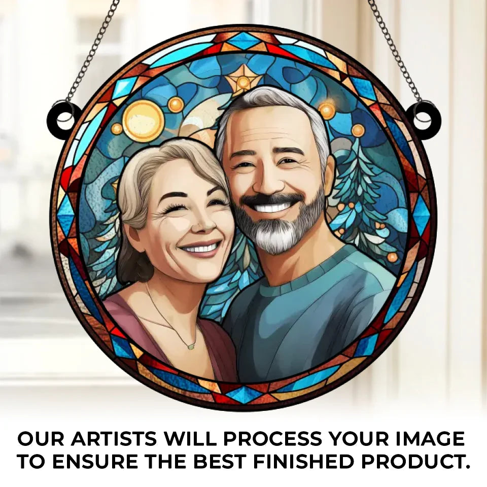 Custom Photo You’re The Missing Piece To My Puzzle - Couple Personalized Window Hanging Suncatcher Ornament - Gift For Husband Wife, Anniversary