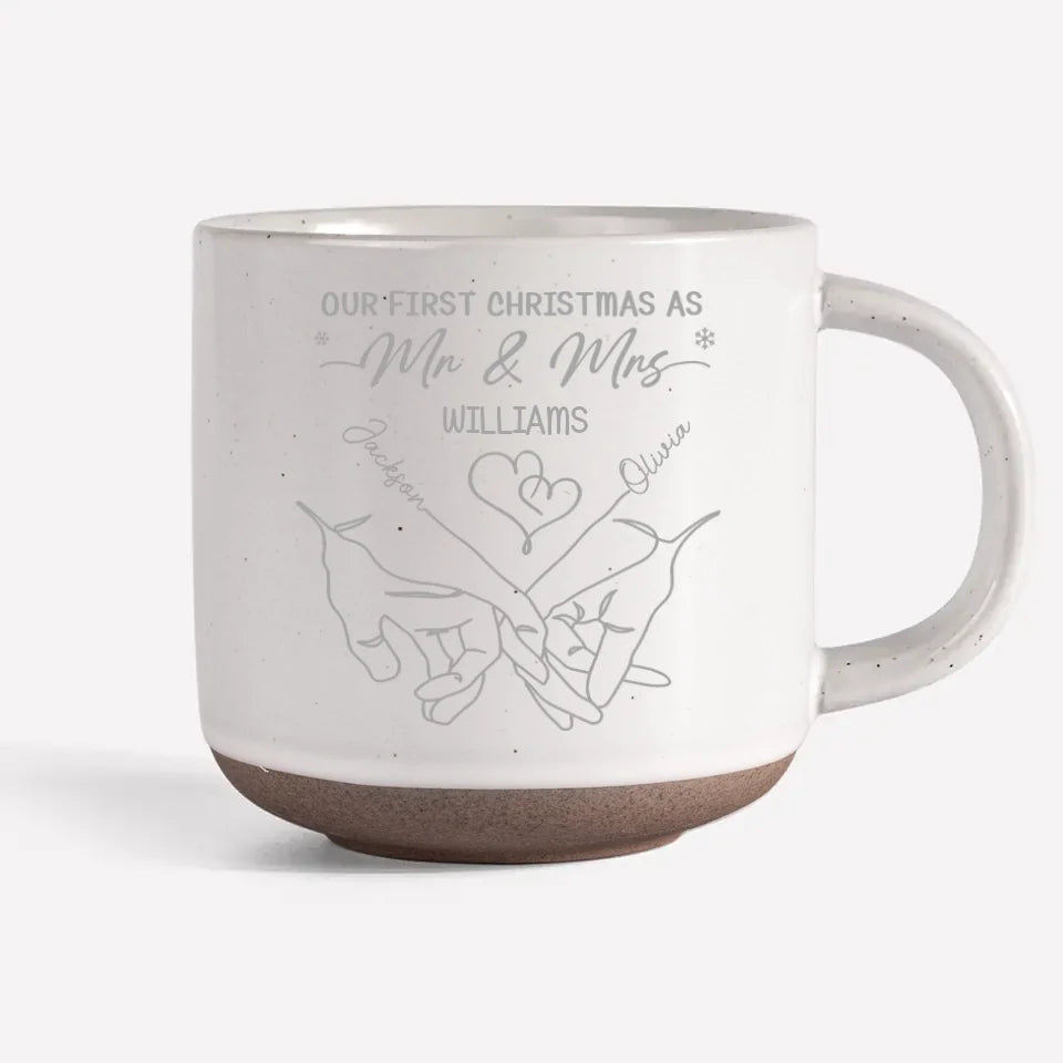 Love Is The Greatest Gift Of All - Couple Personalized Custom Pottery Mug - Christmas Gift For Husband Wife, Anniversary, First Christmas
