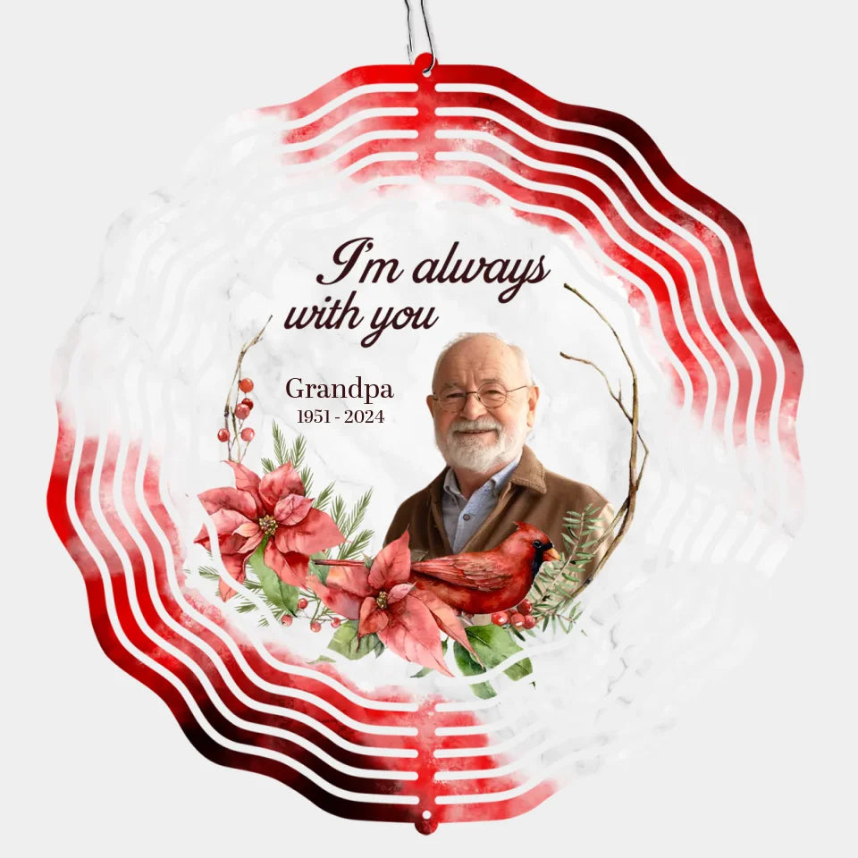 Custom Photo Not A Day Goes By That You Are Not Missed - Memorial Personalized Custom Wind Spinner - Sympathy Gift For Family Members
