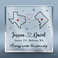 Always Under The Same Sky - Couple Personalized Custom Square Shaped Acrylic Plaque - Gift For Husband Wife, Anniversary
