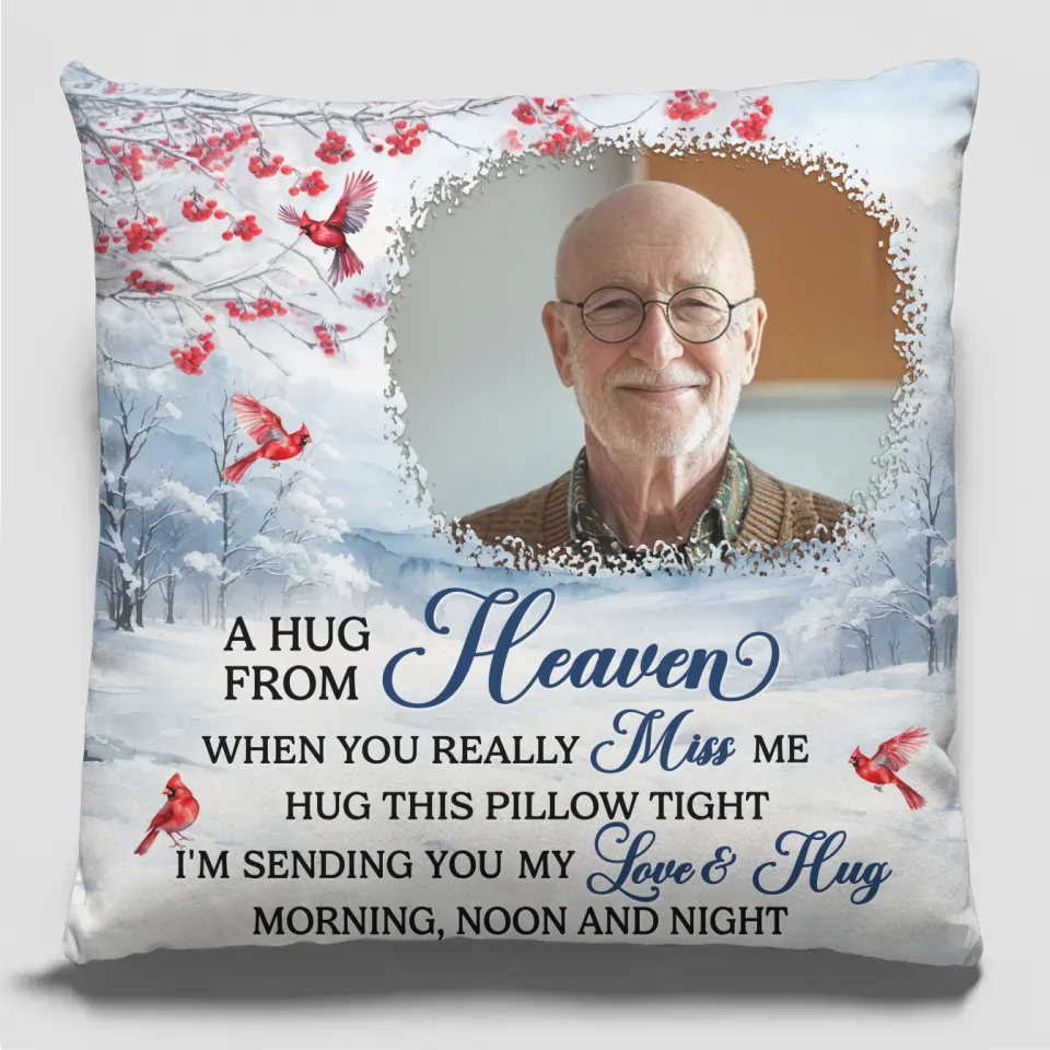 Custom Photo An Embrace From The Skies - Memorial Personalized Custom Pillow - Sympathy Gift, Christmas Gift For Family Members