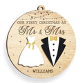 Counting Down The Days Until Our First Christmas Together - Couple Personalized Custom Ornament - Wood Custom Shaped - Christmas Gift For Husband Wife, Anniversary, First Christmas