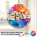 Not Always Eye To Eye, But Always Heart To Heart - Family Personalized Window Hanging Suncatcher - Father's Day, Gift For Dad, Grandpa