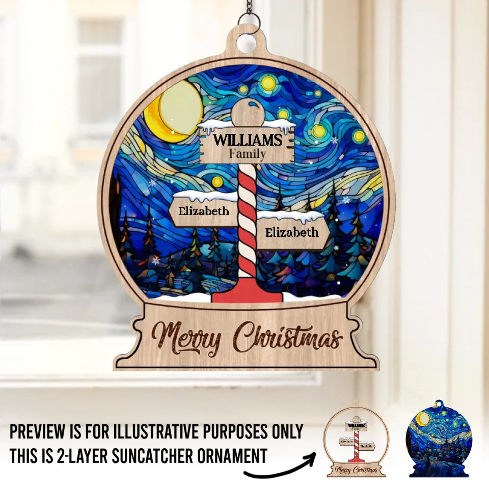 Happiness Is Homemade - Family Personalized Window Hanging Suncatcher - Gift For Family Members