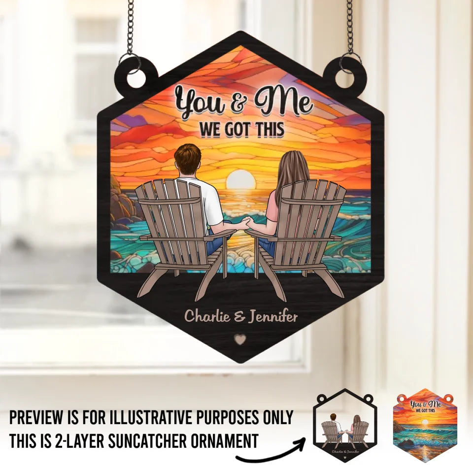 One Thing I’ve Tried But Can’t Hide, Is My Love For You - Couple Personalized Window Hanging Suncatcher - Gift For Husband Wife, Anniversary