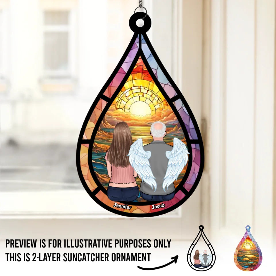 The Years May Pass, But Still, You Stay - Memorial Personalized Window Hanging Suncatcher - Sympathy Gift For Family Members