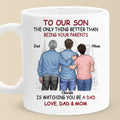 Proud Of You - Family Personalized Custom Mug - Father's Day, Gift For Son