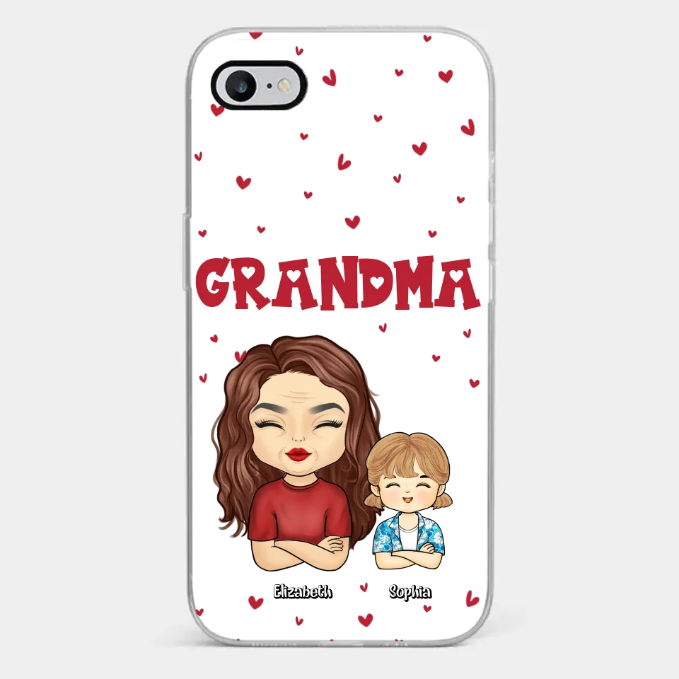 Our Beautiful Grandma Gave Us So Much Love - Family Personalized Custom Clear Phone Case - Gift For Mom, Grandma