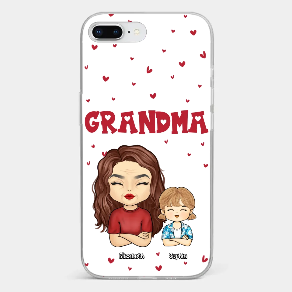 Our Beautiful Grandma Gave Us So Much Love - Family Personalized Custom Clear Phone Case - Gift For Mom, Grandma