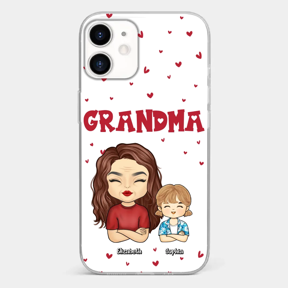 Our Beautiful Grandma Gave Us So Much Love - Family Personalized Custom Clear Phone Case - Gift For Mom, Grandma