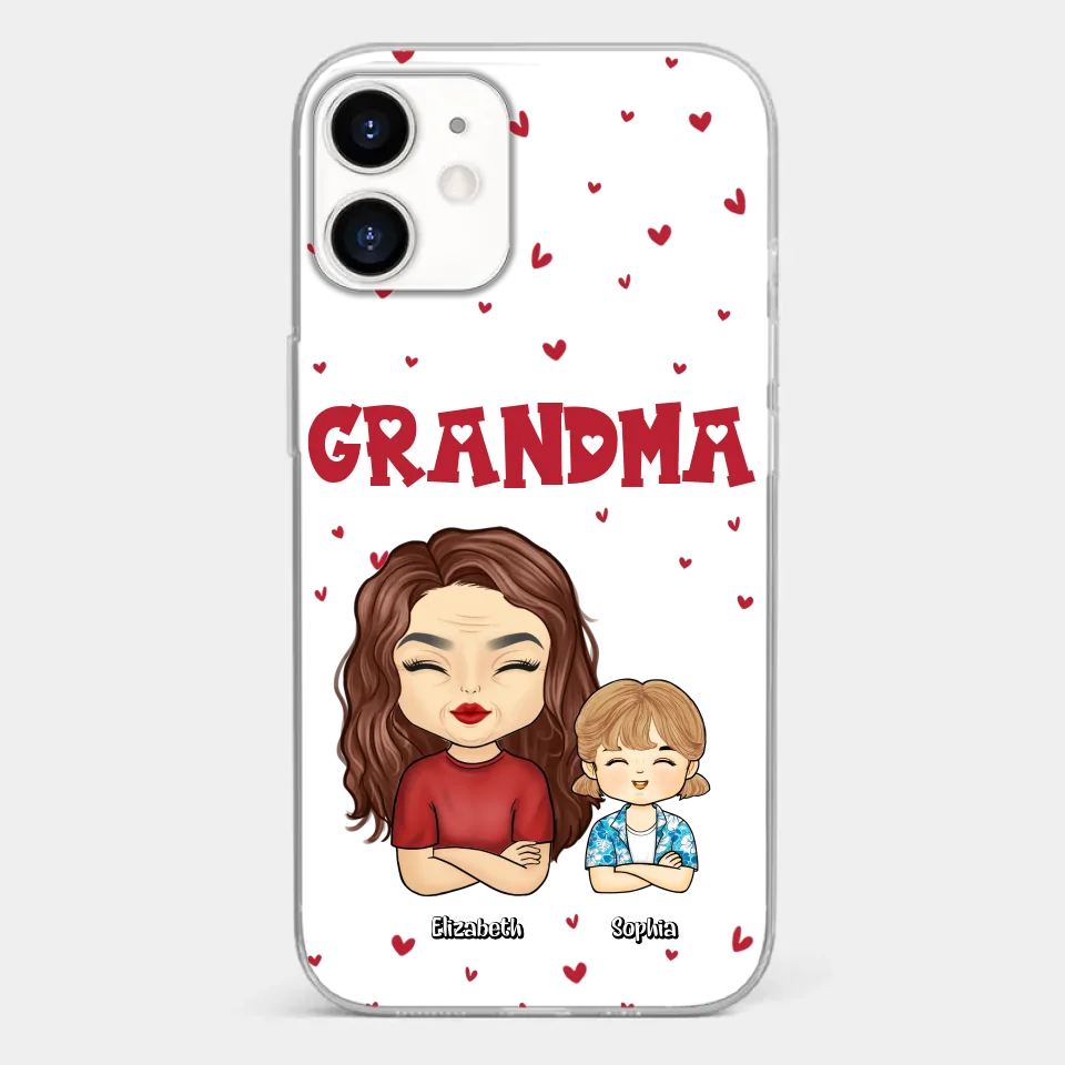 Our Beautiful Grandma Gave Us So Much Love - Family Personalized Custom Clear Phone Case - Gift For Mom, Grandma