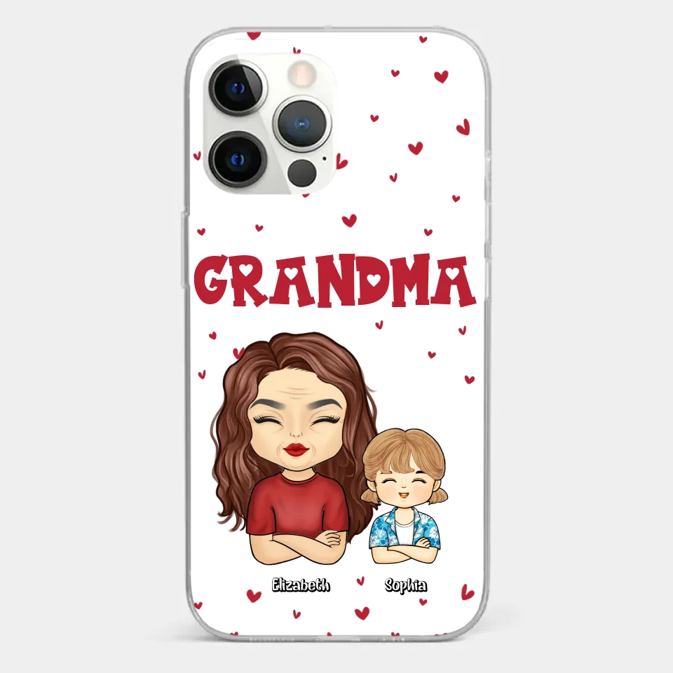 Our Beautiful Grandma Gave Us So Much Love - Family Personalized Custom Clear Phone Case - Gift For Mom, Grandma