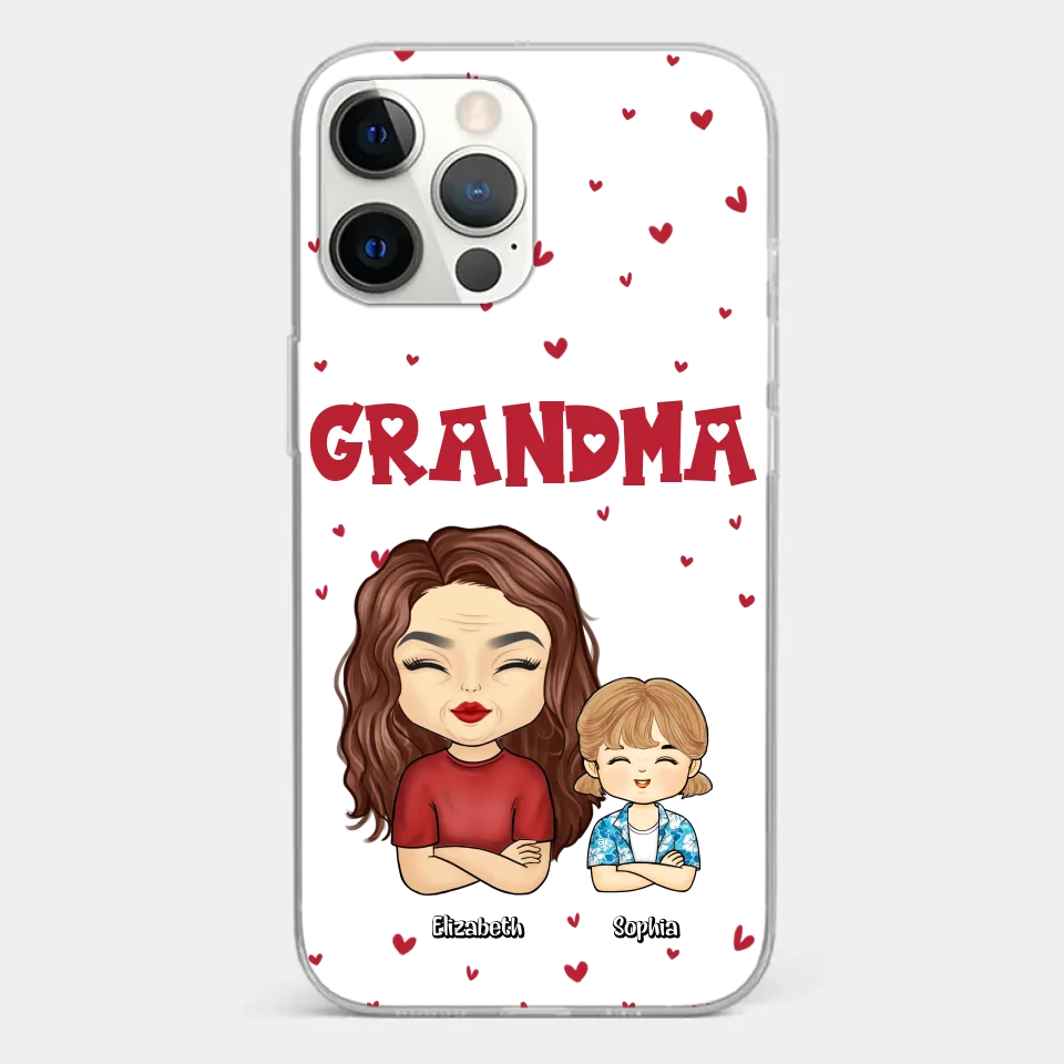Our Beautiful Grandma Gave Us So Much Love - Family Personalized Custom Clear Phone Case - Gift For Mom, Grandma
