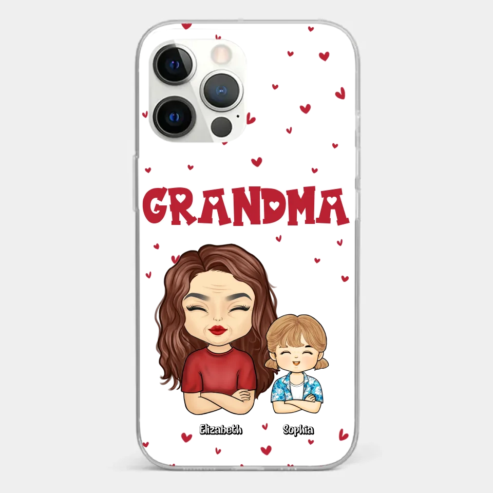 Our Beautiful Grandma Gave Us So Much Love - Family Personalized Custom Clear Phone Case - Gift For Mom, Grandma
