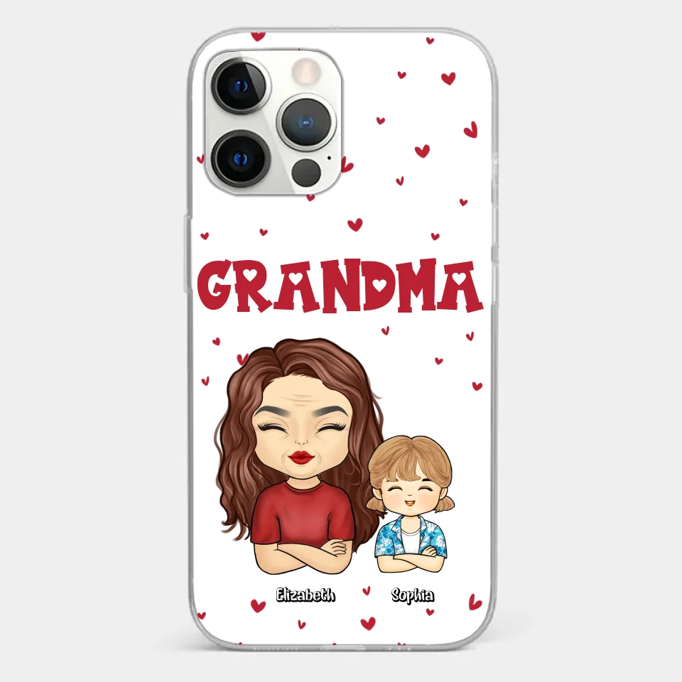 Our Beautiful Grandma Gave Us So Much Love - Family Personalized Custom Clear Phone Case - Gift For Mom, Grandma
