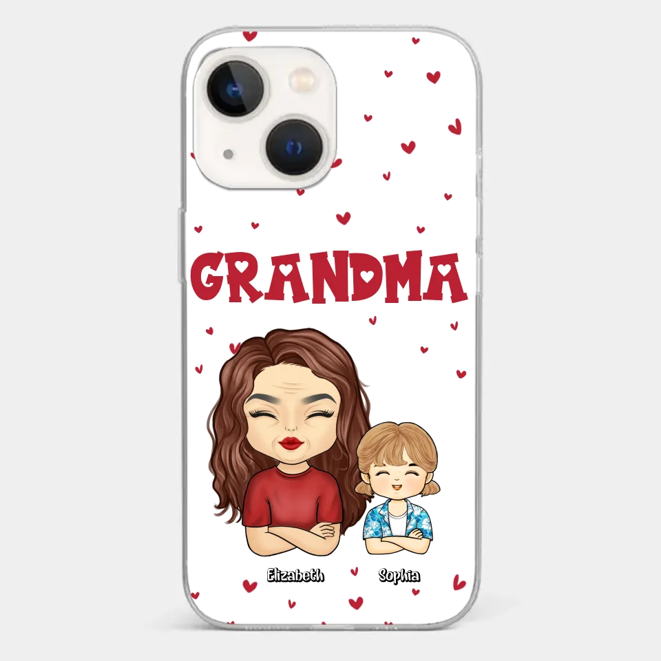 Our Beautiful Grandma Gave Us So Much Love - Family Personalized Custom Clear Phone Case - Gift For Mom, Grandma