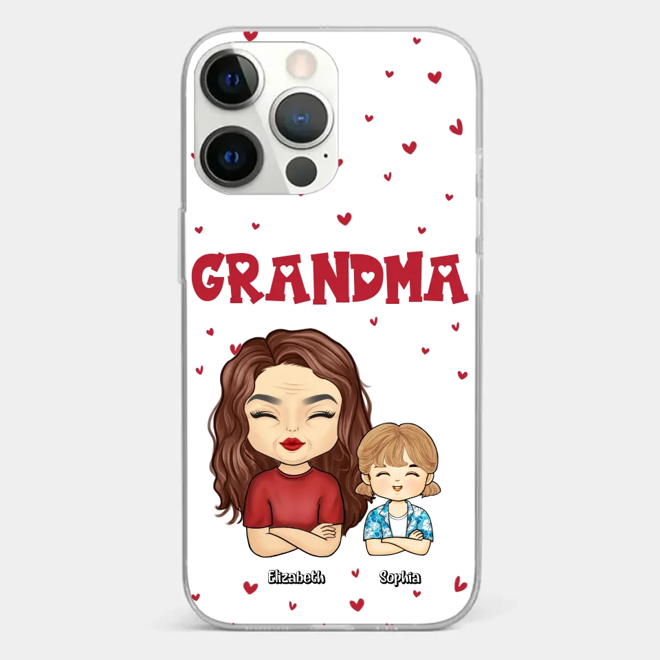 Our Beautiful Grandma Gave Us So Much Love - Family Personalized Custom Clear Phone Case - Gift For Mom, Grandma