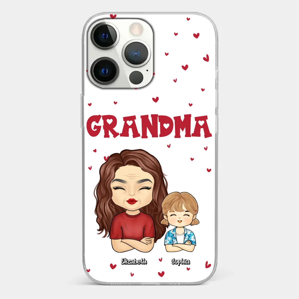 Our Beautiful Grandma Gave Us So Much Love - Family Personalized Custom Clear Phone Case - Gift For Mom, Grandma