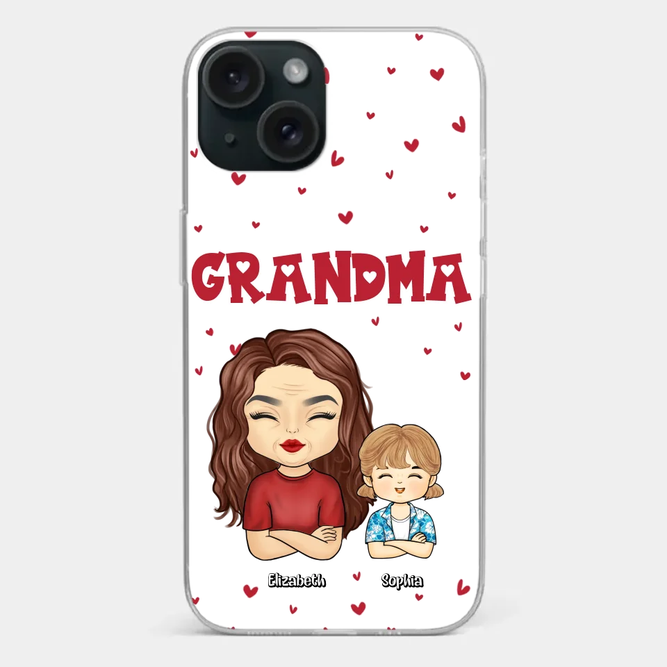 Our Beautiful Grandma Gave Us So Much Love - Family Personalized Custom Clear Phone Case - Gift For Mom, Grandma