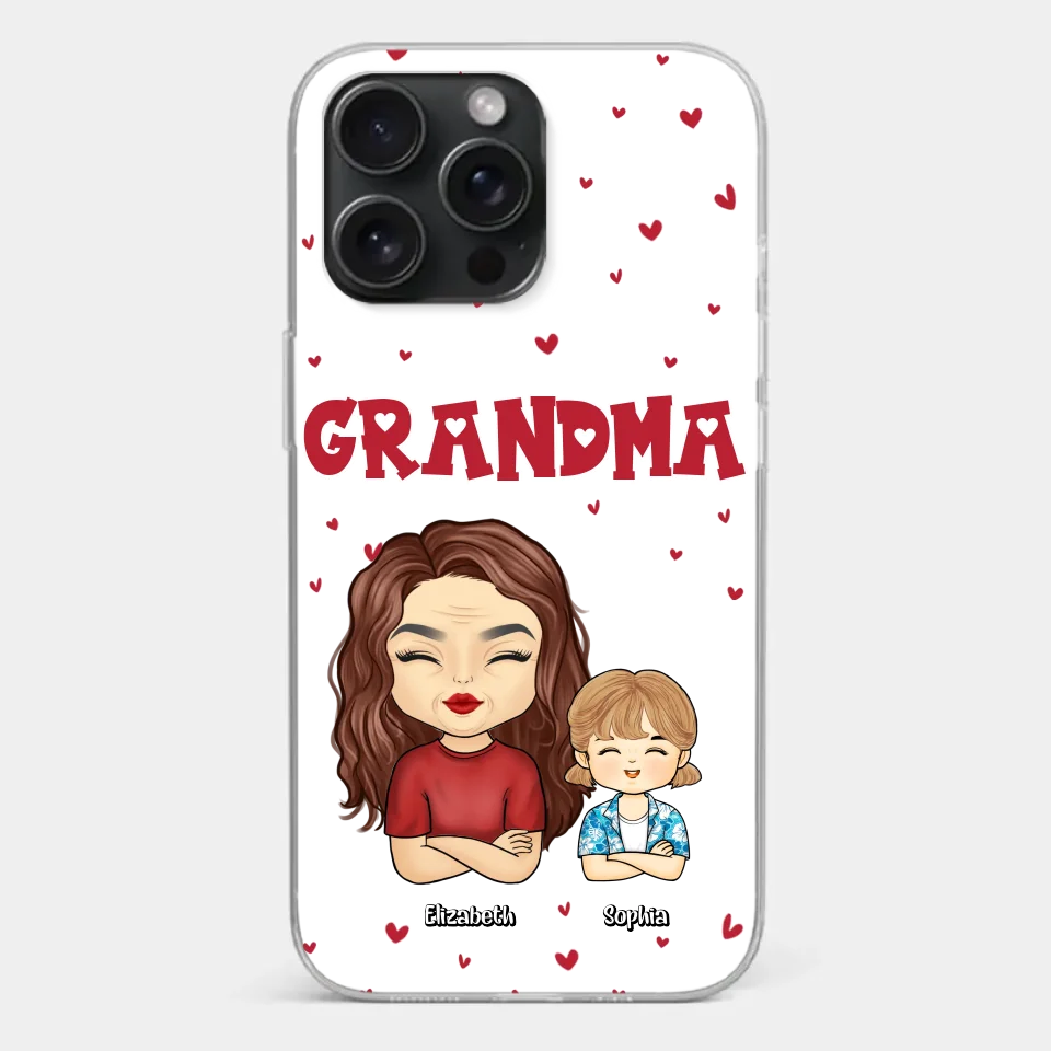 Our Beautiful Grandma Gave Us So Much Love - Family Personalized Custom Clear Phone Case - Gift For Mom, Grandma