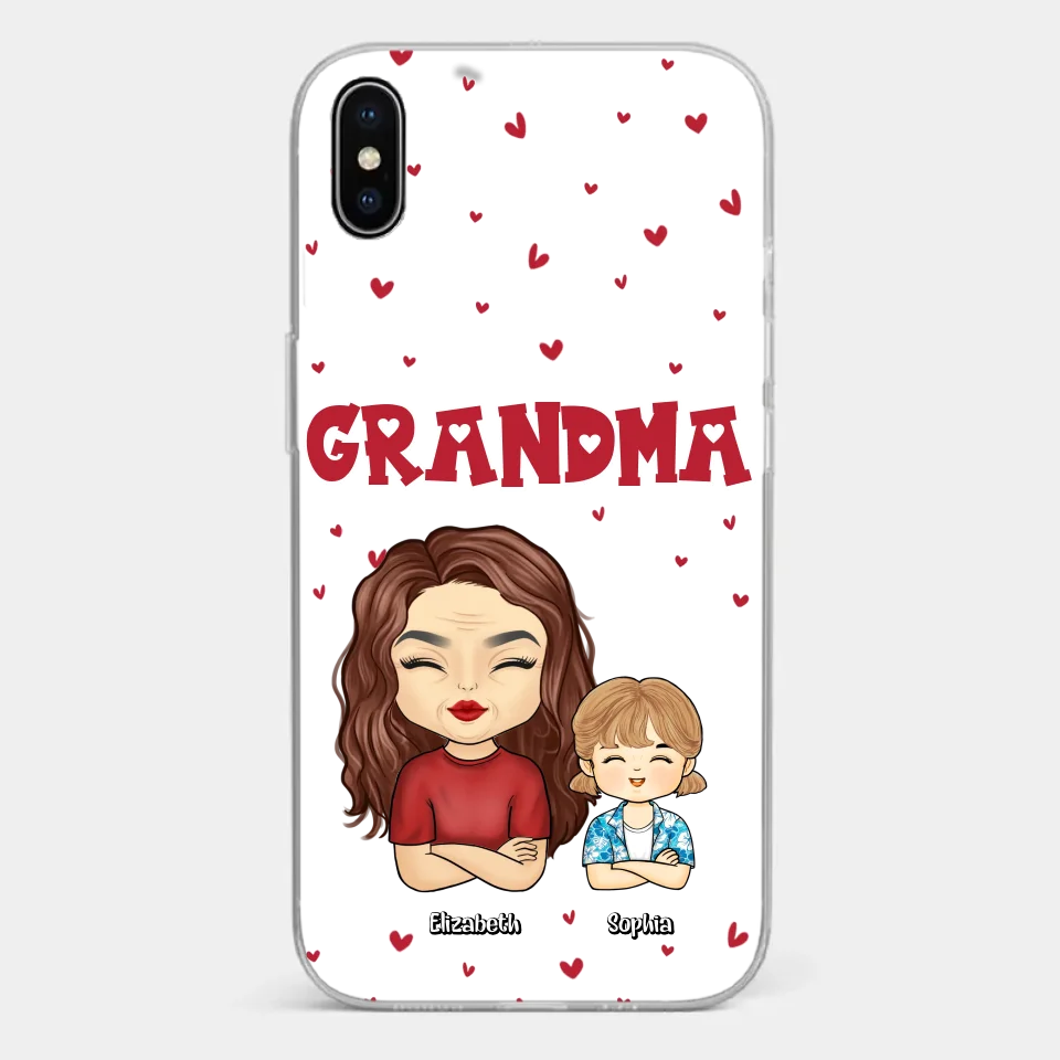 Our Beautiful Grandma Gave Us So Much Love - Family Personalized Custom Clear Phone Case - Gift For Mom, Grandma