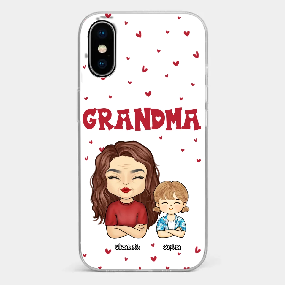 Our Beautiful Grandma Gave Us So Much Love - Family Personalized Custom Clear Phone Case - Gift For Mom, Grandma