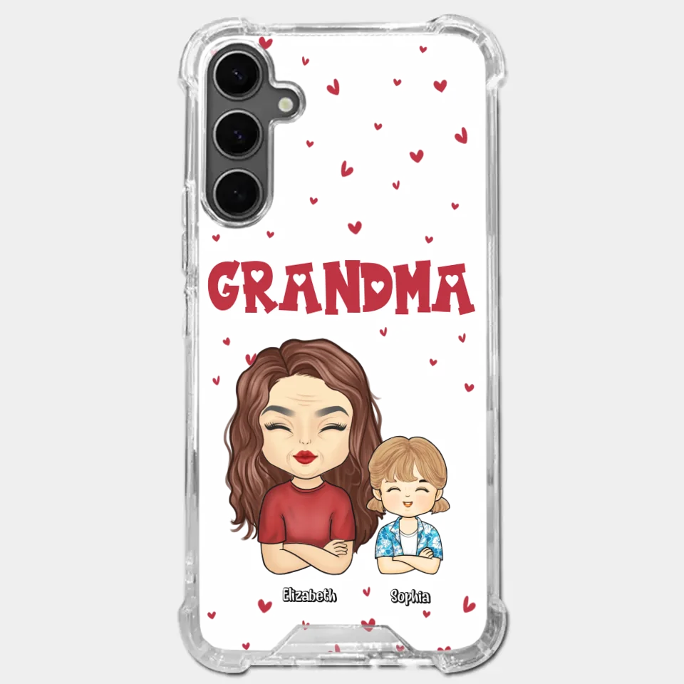 Our Beautiful Grandma Gave Us So Much Love - Family Personalized Custom Clear Phone Case - Gift For Mom, Grandma