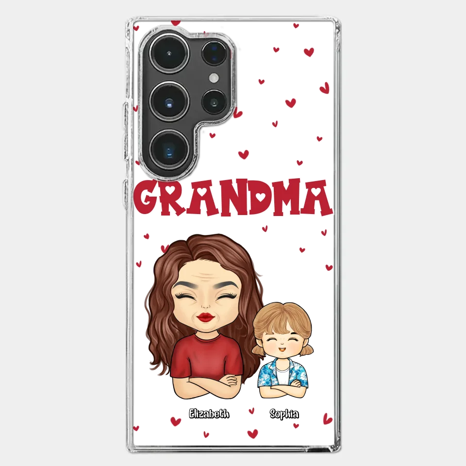 Our Beautiful Grandma Gave Us So Much Love - Family Personalized Custom Clear Phone Case - Gift For Mom, Grandma