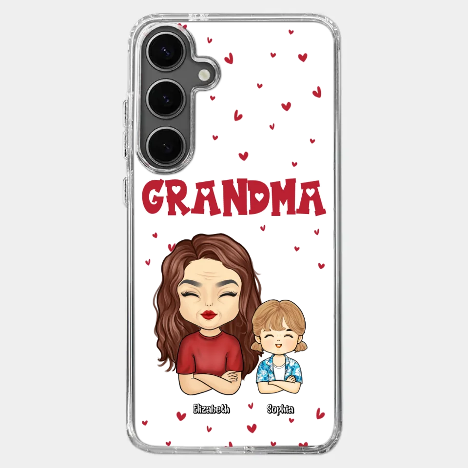 Our Beautiful Grandma Gave Us So Much Love - Family Personalized Custom Clear Phone Case - Gift For Mom, Grandma