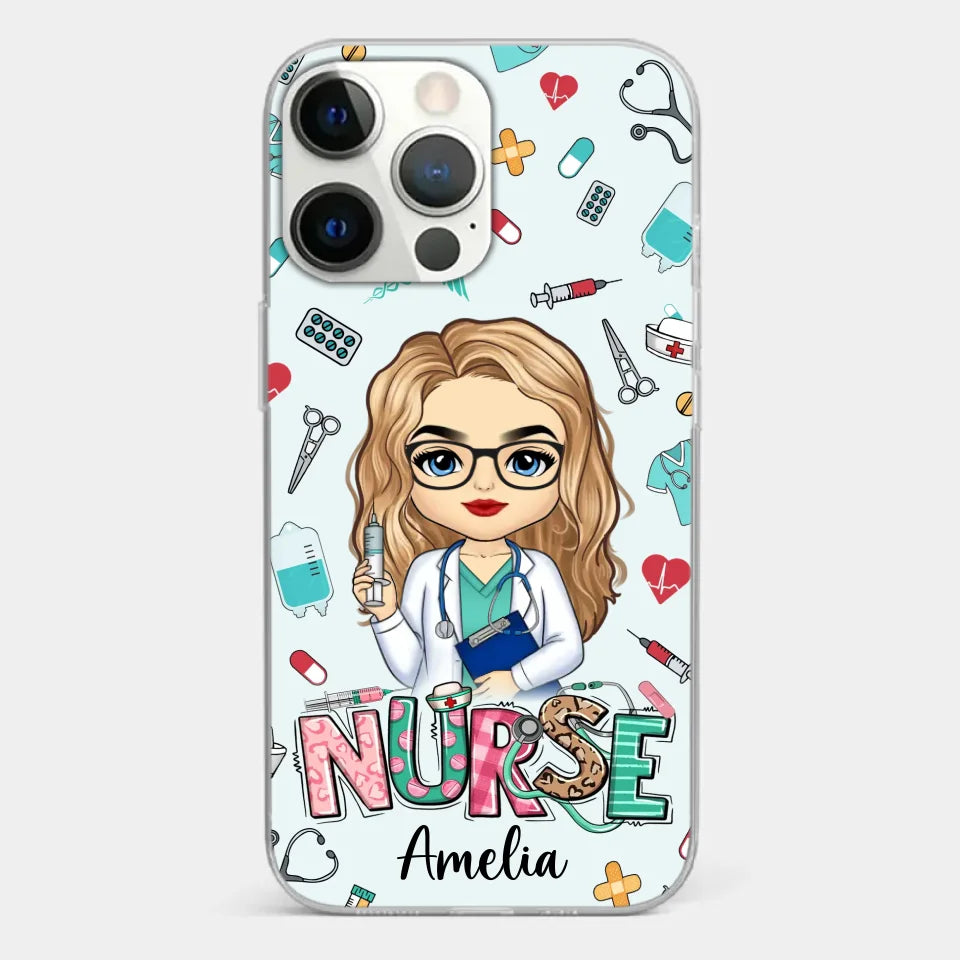 From Caring Comes Courage - Nurse Personalized Custom Clear Phone Case - Appreciation, Thank You Gift, Nurse Life, Doctor Life