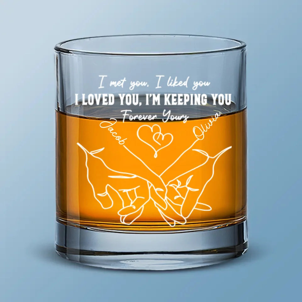 Love Is The Flower - Couple Personalized Custom Whiskey Glass - Gift For Husband Wife, Anniversary