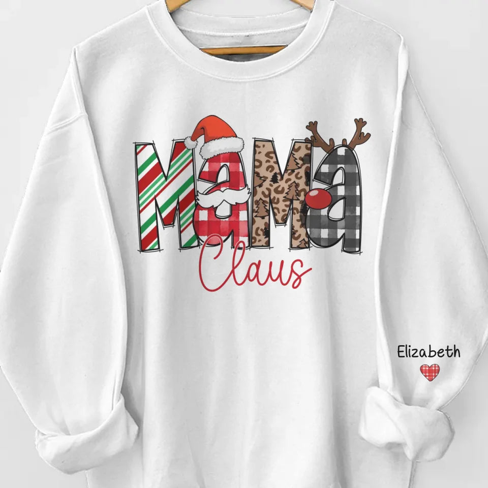 Grandma’s Love Shines Brightest At Christmas		- Family Personalized Custom Unisex Sweatshirt With Design On Sleeve - Christmas Gift For Mom, Grandma