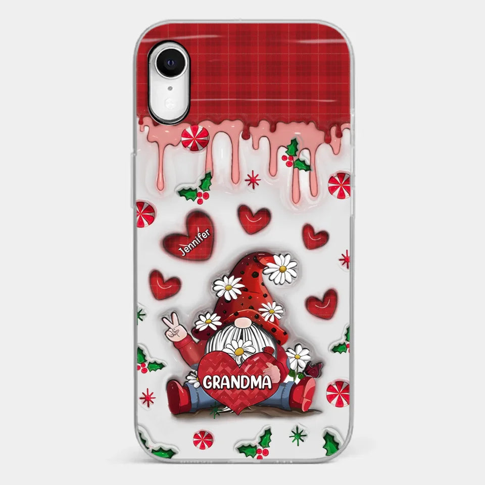 Gnome One Loves Like Grandma - Family Personalized Custom 3D Inflated Effect Printed Clear Phone Case - Christmas Gift For Grandma