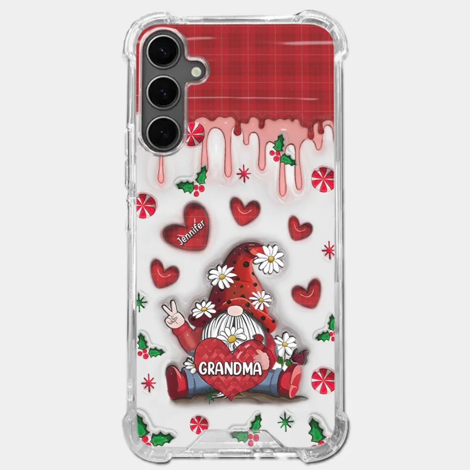 Gnome One Loves Like Grandma - Family Personalized Custom 3D Inflated Effect Printed Clear Phone Case - Christmas Gift For Grandma
