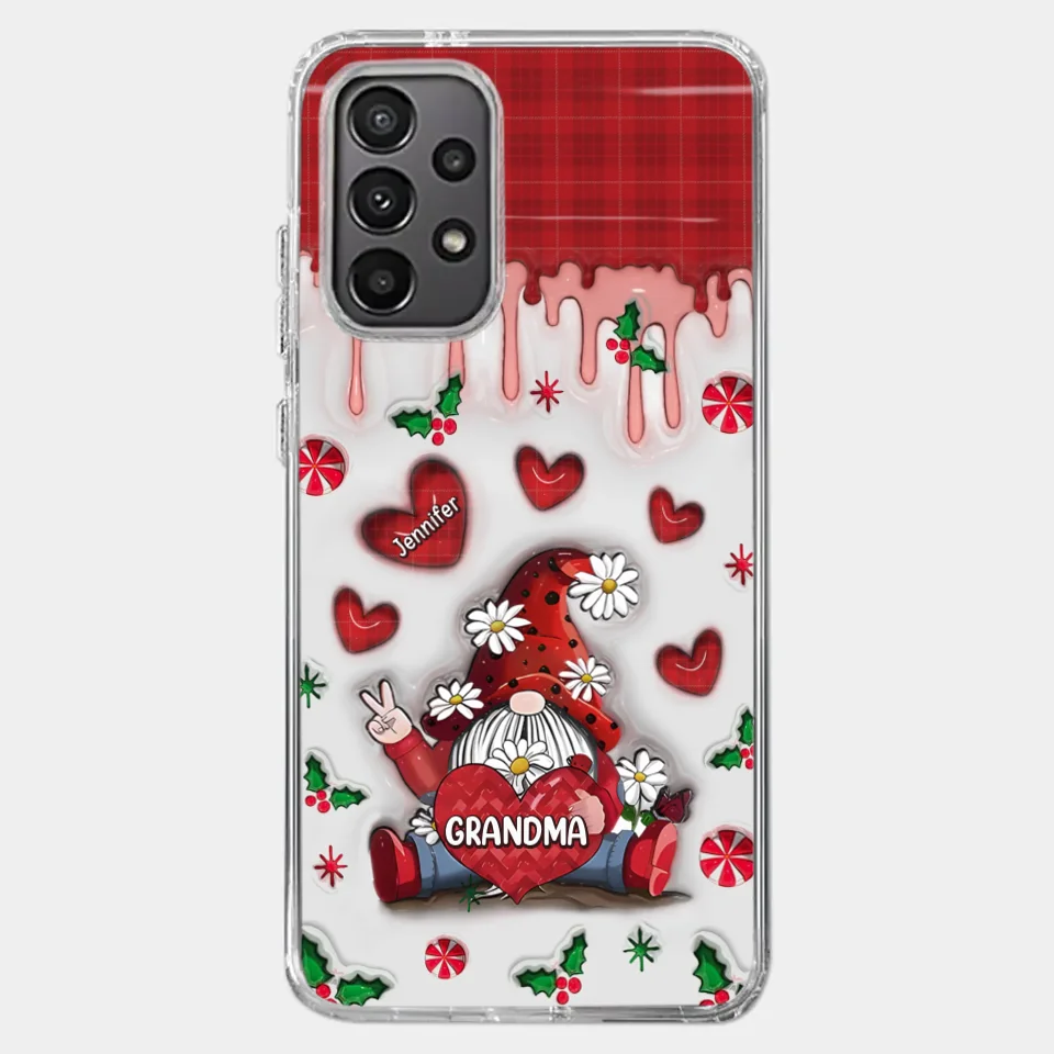 Gnome One Loves Like Grandma - Family Personalized Custom 3D Inflated Effect Printed Clear Phone Case - Christmas Gift For Grandma