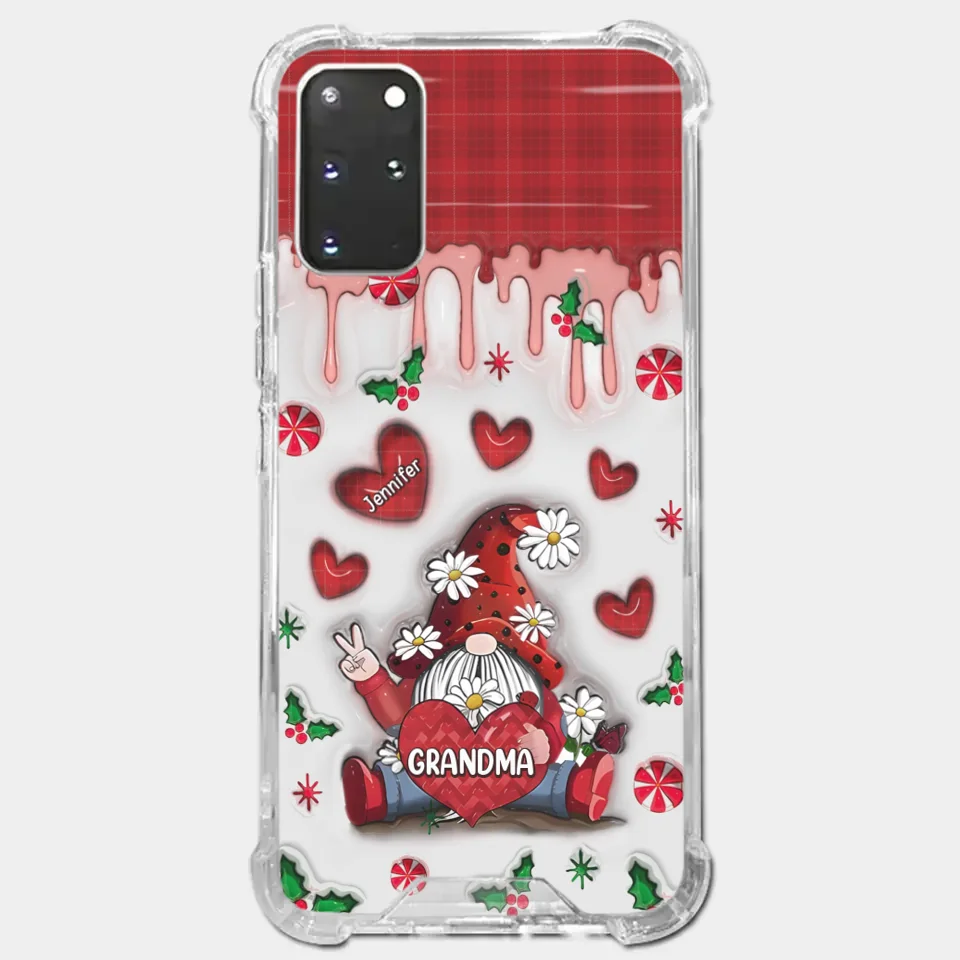 Gnome One Loves Like Grandma - Family Personalized Custom 3D Inflated Effect Printed Clear Phone Case - Christmas Gift For Grandma