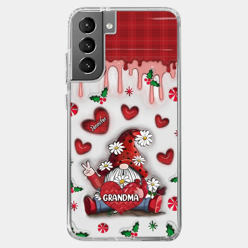 Gnome One Loves Like Grandma - Family Personalized Custom 3D Inflated Effect Printed Clear Phone Case - Christmas Gift For Grandma