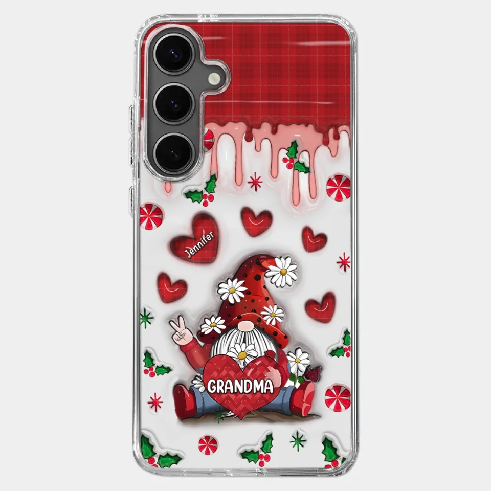Gnome One Loves Like Grandma - Family Personalized Custom 3D Inflated Effect Printed Clear Phone Case - Christmas Gift For Grandma