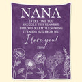 A Big Hug From Me - Family Personalized Custom Blanket - Mother's Day, Gift For Mom, Grandma