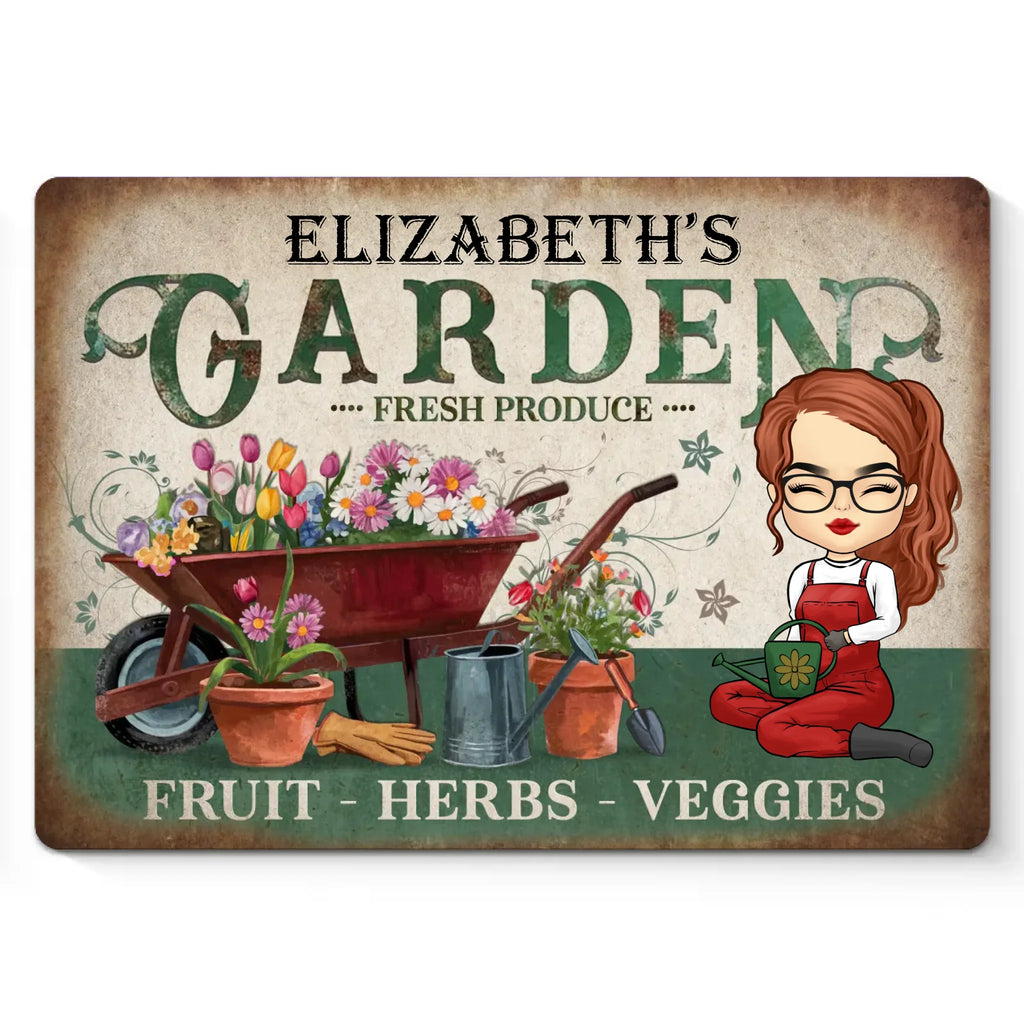 Fruit Herbs Veggies - Family Personalized Custom Home Decor Metal Sign - Gift For Yourself, Best Friends, Siblings, Family Members