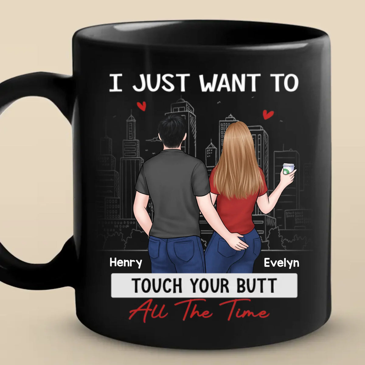 Every Touch Is A Reminder Of Our Love - Couple Personalized Custom Mug - Gift For Husband Wife, Anniversary