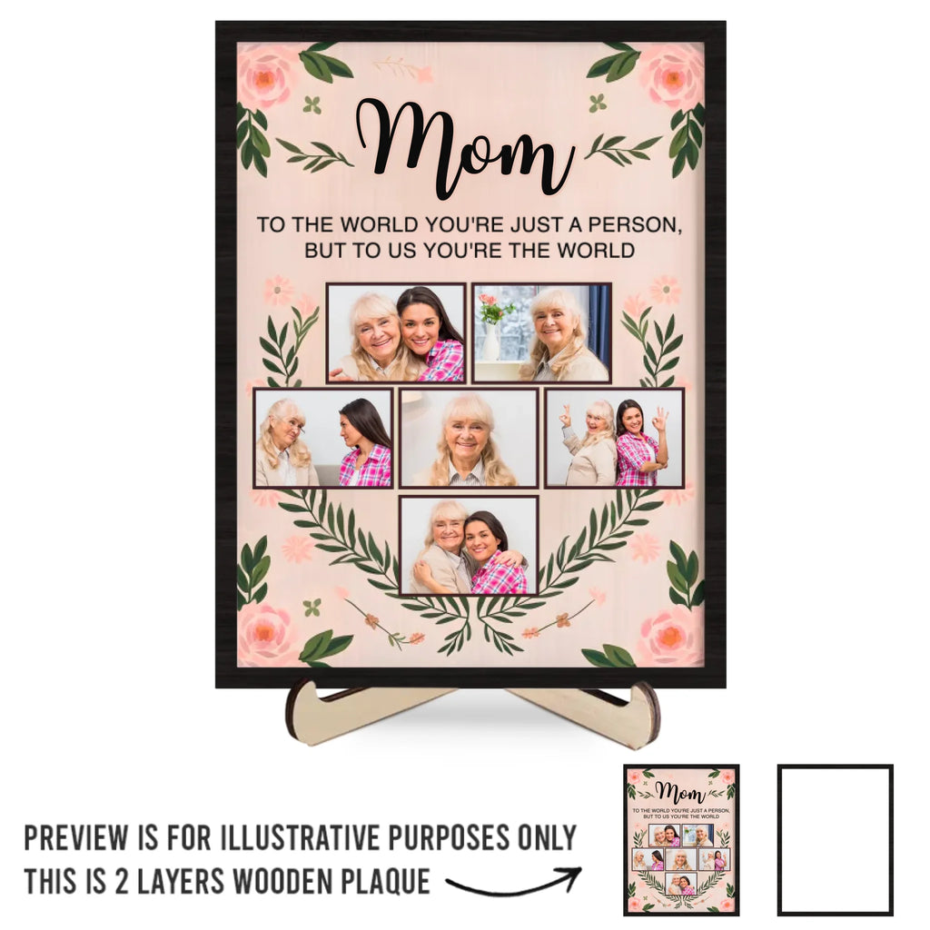 Custom Photo You Are My Heart, My Strength, My Everything - Family Personalized Custom 2-Layered Wooden Plaque With Stand - Gift For Mom, Daughter