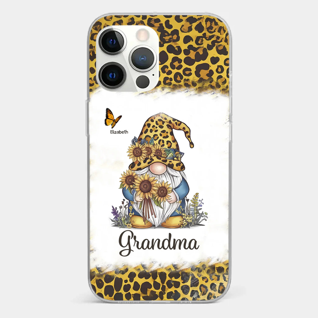 A Gnome’s Wisdom, A Grandma’s Heart - Family Personalized Custom Clear Phone Case - Gift For Mom, Grandma