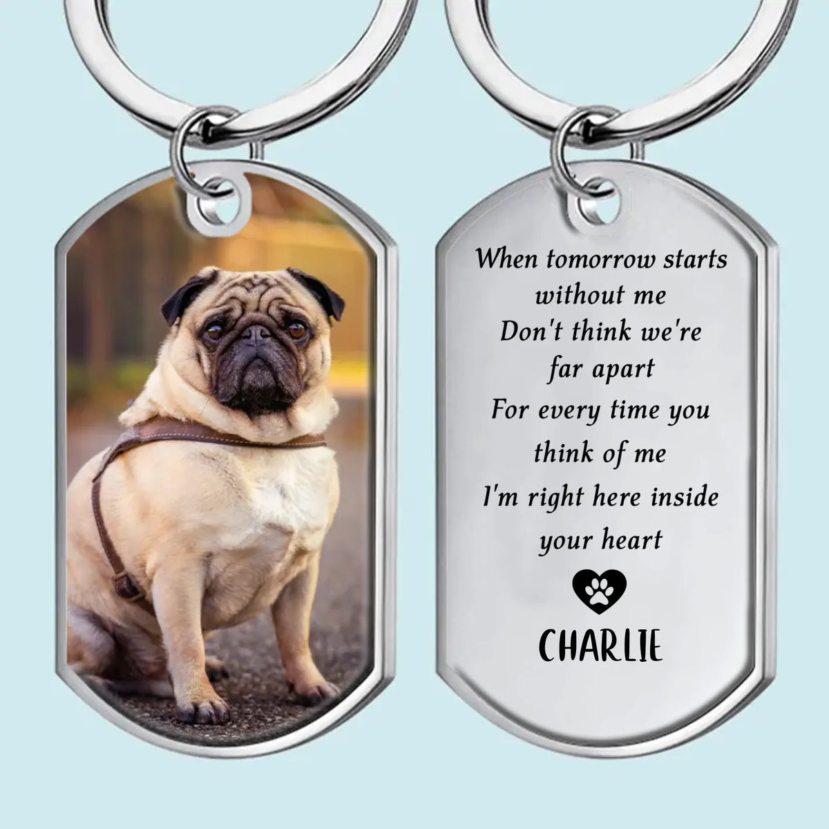 Custom Photo Gone From Sight, But Never From My Soul - Memorial Personalized Custom Keychain - Sympathy Gift For Pet Owners, Pet Lovers