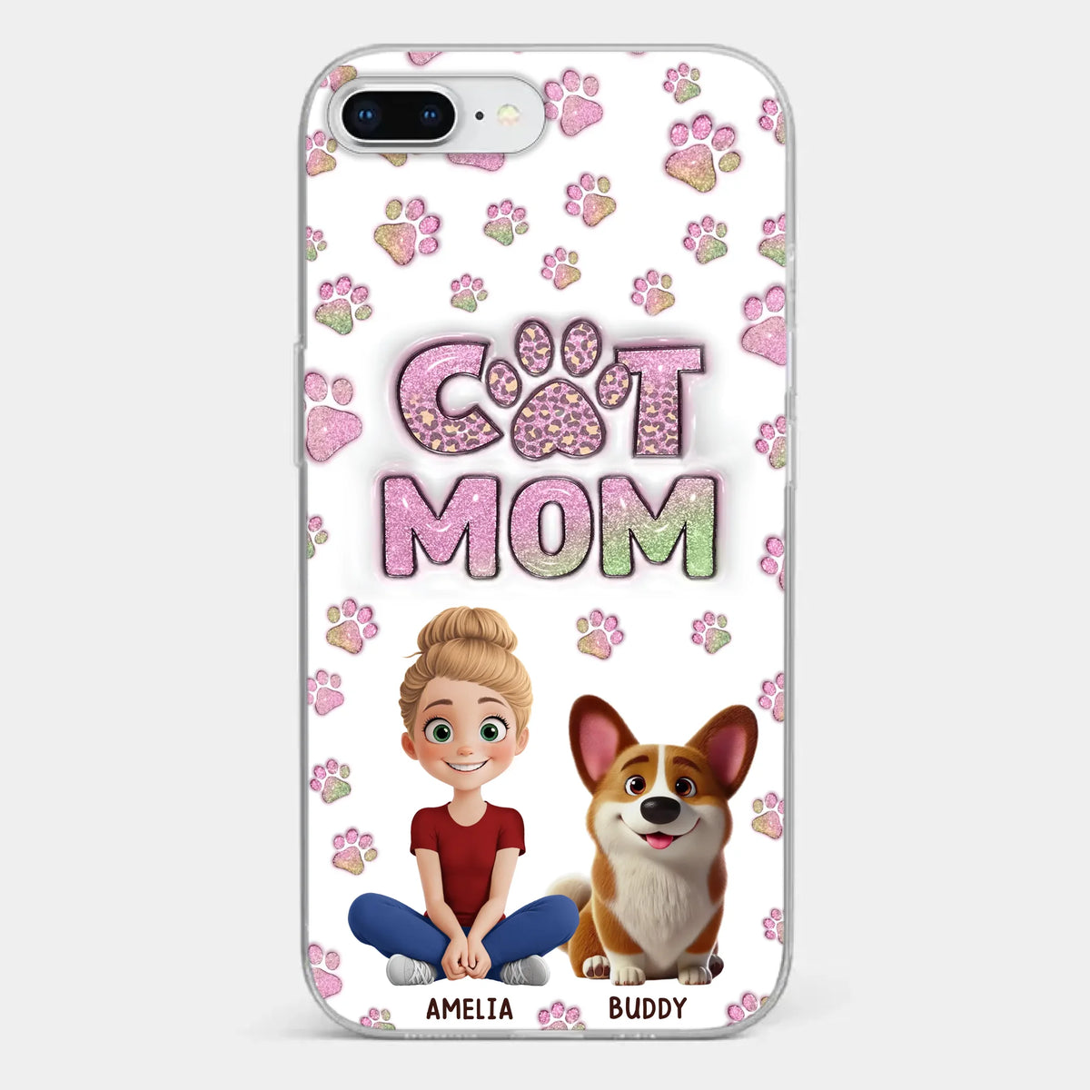 Home Is Where The Paws Are - Dog & Cat Personalized Custom 3D Inflated Effect Printed Clear Phone Case - Gift For Pet Owners, Pet Lovers
