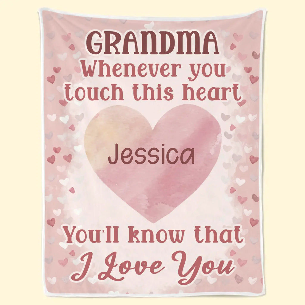 Grandma’s Love Is Forever In My Heart - Family Personalized Custom Blanket - Gift For Mom, Grandma