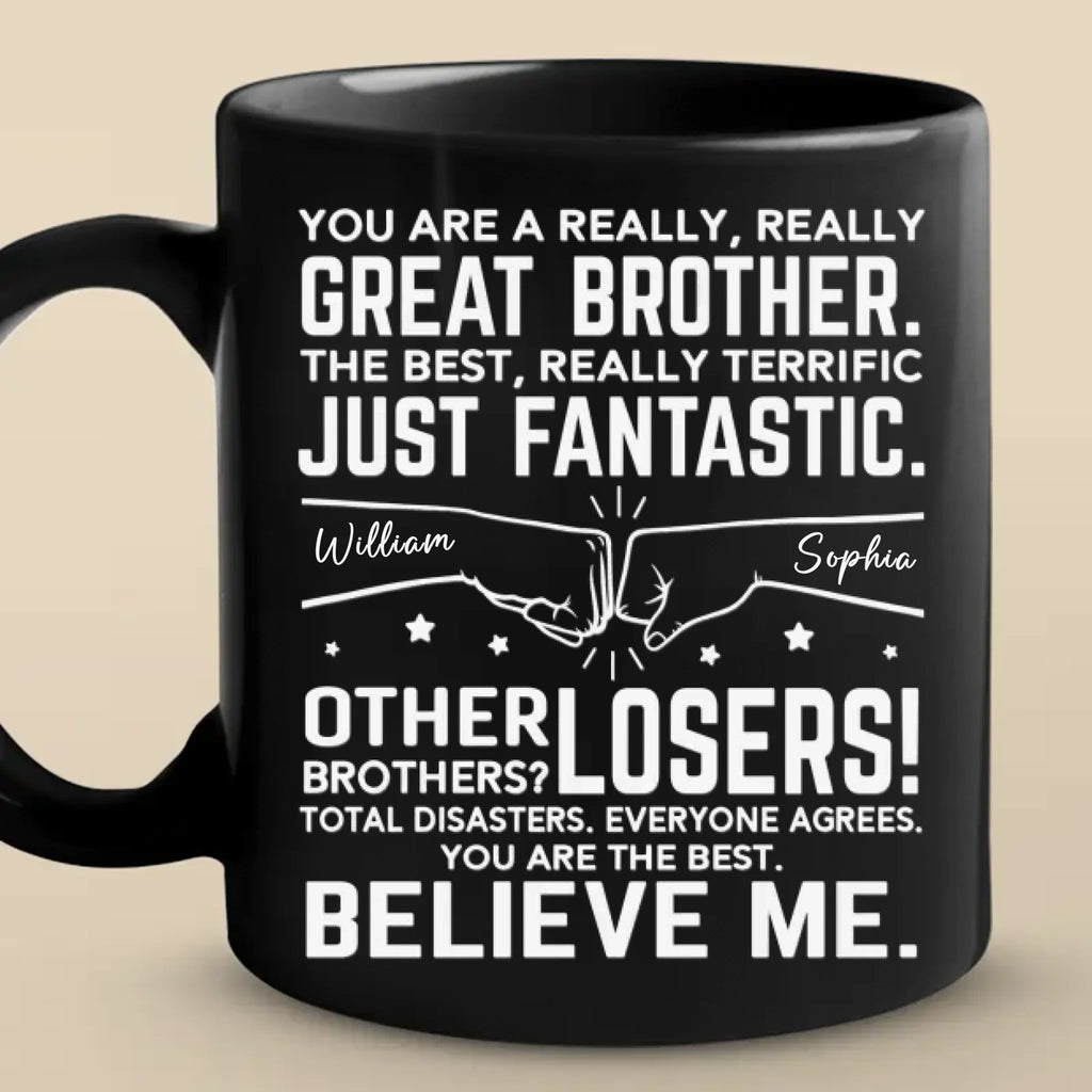No Matter The Distance, Siblings Are Bound By Heart - Family Personalized Custom Black Mug - Gift For Family Members, Siblings, Brothers, Sisters