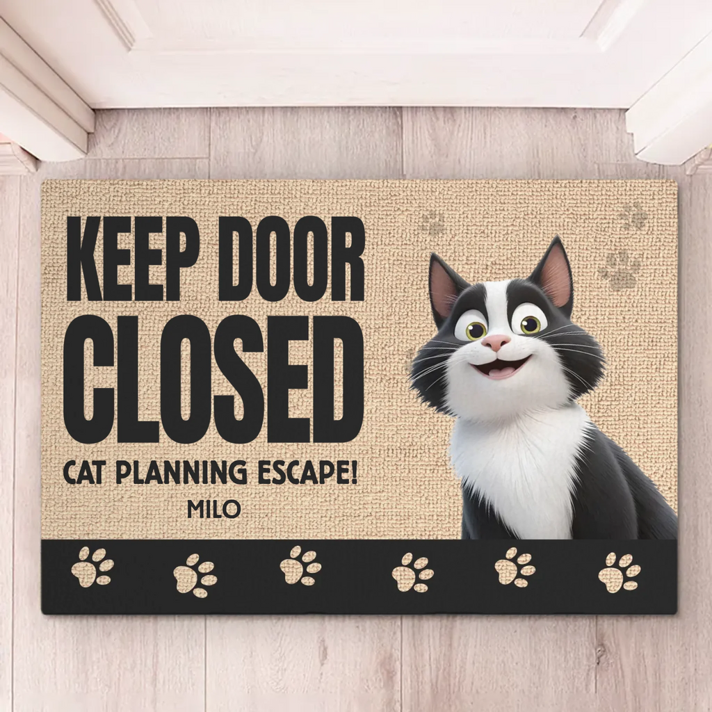 My Heart Belongs To My Furry Friend - Cat Personalized Custom Home Decor Decorative Mat - House Warming Gift For Pet Owners, Pet Lovers