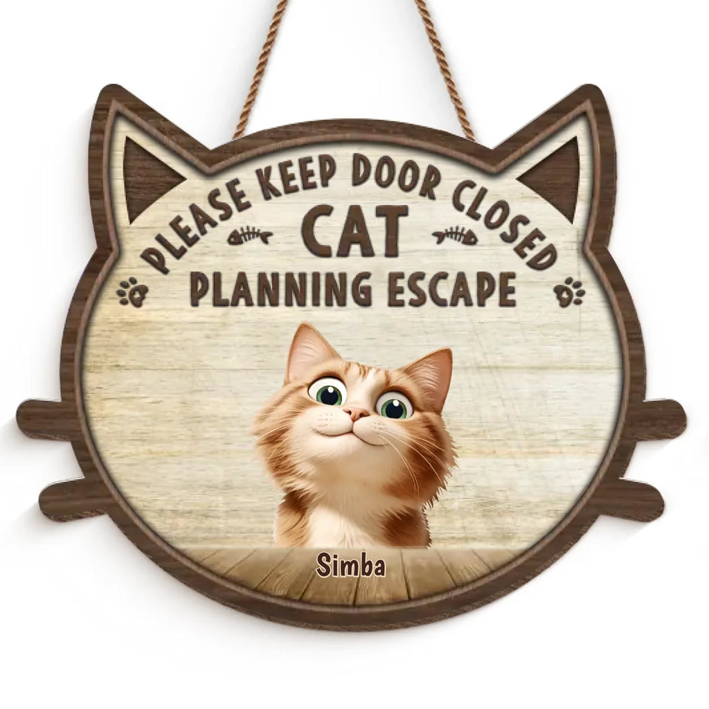 Home Is Where The Cat Is - Cat Personalized Custom Home Decor Wood Sign - House Warming Gift For Pet Owners, Pet Lovers